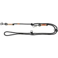 Trixie BE NORDIC HONDENRIEM VERSTELBAAR ZWART / ZAND 200X1.3 CM