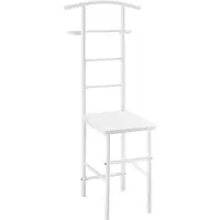 En.casa Dressboy kledingrek stoel 107x45x45 cm metaal en MDF wit