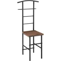 En.casa Dressboy kledingrek stoel 107x45x45 cm walnootkleurig
