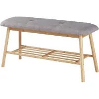 En.casa Schoenenrek 45x90x30 cm bamboe grijs