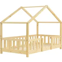 En.casa Kinderbed Treviolo huisbed 70x140 cm naturel []