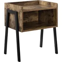 En.casa [] Bijzettafel met opbergruimte - hout en zwart