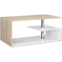 En.casa Salontafel 'Haarlem', woonkamertafel, 90 x 50 x 41 cm, eikenlook/wit