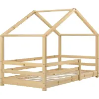En.casa Kinderbed Knätten met uitvalbeveiliging 90x200 cm houtkleurig