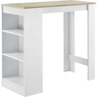 En.casa Bartafel met 3 planken 110x50x103 cm wit en eikenkleurig