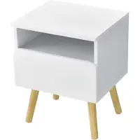 En.casa Nachtkastje Dargaville met lade 50x40x34 cm wit en hout