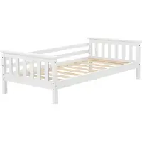 En.casa Kinderbed met bedbodem en uitvalbeveiliging 80x160 cm wit