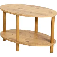 En.casa Salontafel Højreby 43x70x44 cm ovaal houtkleurig