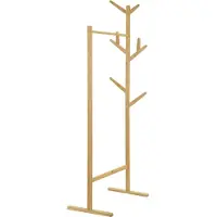 En.casa Bamboe kledingrek Nordreisa met kapstok 65x40x170 cm