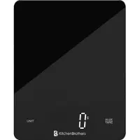 Kitchenbrothers Keukenweegschaal - Weegschaal Keuken - Digitaal - 1g tot 10kg - Glas/Zwart