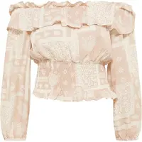 IZIA Blouse crème / donkerbeige