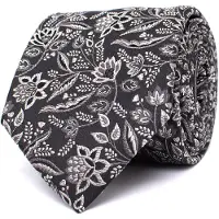 Tresanti DONATI Silk tie with flowers Grey (TRTIIE359 - 200)