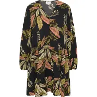 IZIA Jurk 'Hoona' pasteelgeel / riet / zalm roze / zwart