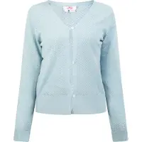 Mymo Gebreid vest lichtblauw / parelwit