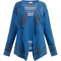 IZIA Gebreid vest marine / geel / groen / rood