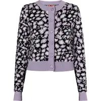 Mymo Gebreid vest 'Blonda' lichtlila / zwart / wit