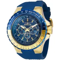 Invicta Aviator 39309 Heren Horloge - Quartz Uurwerk - Roestvrij Staal met blauwe Wijzerplaat - 50mm