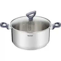 Tefal Kookpan Daily Cook Roestvrij staal pan met staande deksel, schenktuit, voor alle kookplaten, inductie
