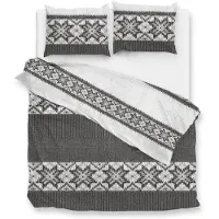 Zohome Zo Home Dekbedovertrek Flanel Anika - grey 200x200/220cm