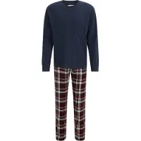 Jack & Jones Heren lounge pyjama set lang jacmixed polyester geruit blauw/rood