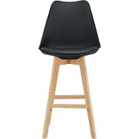 En.casa Barkruk set van 2 kunstleer en beuken 105x48x58 cm zwart