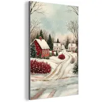 MuchoWow Aluminium schilderij 60x90 cm - Wanddecoratie metaal - Kerstsfeer - Landelijk - Rood - Metalen muurdecoratie woonkamer - Decoratie industrieel - Foto op dibond - Industriële accessoires slaapkamer
