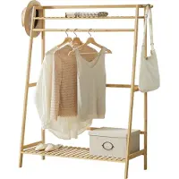 En.casa Bamboe kledingrek Föglö met kapstok 100x40x139 cm