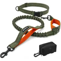 BOTC Hondenriem - Hardloopriem Hond met Poepzakjeshouder - tot 170 cm - Looplijn met Heupriem Reflecterend