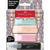 Faber-Castell markeerstift Glassy - set met 4 markers - pastel en zwart - FC-254694