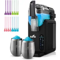 Bardi Slush Hero Combi – Slushmachine - Slush Puppy Maker 2,6L + 2 Thermoscups RVS+ 12 Slush Lepelrietjes – Voor Slushies, Milkshakes, Frappé & Frozen Cocktails – Zelfreinigend – zwart