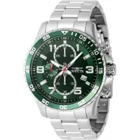 Invicta Specialty 49094 Heren Horloge - Quartz Uurwerk - Roestvrij Staal met groene Wijzerplaat - 45mm
