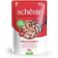 Schesir tonijn met garnalen (jelly) natvoer kat (zakjes) 1 doos (12 x 85 g)