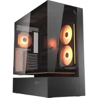 Cougar CFV235 Midi-tower PC-behuizing Zwart 3 voorgeïnstalleerde ventilators, Geïntegreerde verlichting, Zijvenster, Stoffilter