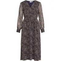 Vila Jurk 'VIFALIA' bruin / brokaat / violetblauw / wit