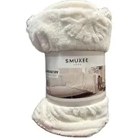 Smukee Decoratieve Plaid Zacht 130 x 170 cm Wit Ecru