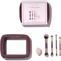 SOSU Cosmetics | Ultimate Blend Gift Set - 4 Luxe Brushes - Pro Blender - Luxe Bordeaux Travel Bag - Vegan