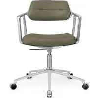 Vipp 453+ Draaistoel Met Zwenkwielen - Bureaustoelen Leer Bosco green - 453+31C01