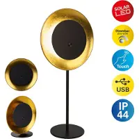 Näve LED-tafellamp Solan, dimbaar, zwart, Woon-/ Eetkamer, metaal, Modern, LED tafellamp