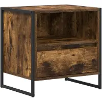 vidaXL Nachtkastje Rook Eik 50 x 39,5 x 50 cm Bewerkt hout