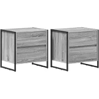 vidaXL Nachtkastje 2 st Grijs Sonoma 50 x 39.5 x 50 cm Bewerkt hout