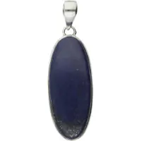 MOOYE ® - Collectie Zilveren Lapis Lazuli edelsteen ovaal lang hanger