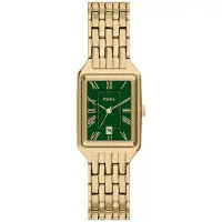 Fossil Analoog horloge 'Raquel' goud / smaragd