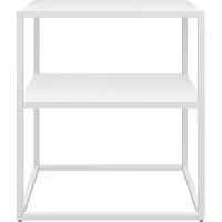 En.casa Bijzettafel Raahe met plank 50,5x45x40 cm wit