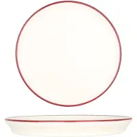 Bonna Dessertbord linea burgundy porselein 16 cm set van 6