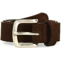 Manfield Donker bruine suède riem | Maat 075