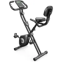 Bigzzia Opvouwbare hometrainer - X-bike met 8 niveaus van magnetische weerstand - vliegwiel 2,5KG - multifunctioneel LCD-scherm - verstelbare zitting - tablethouder - zwart