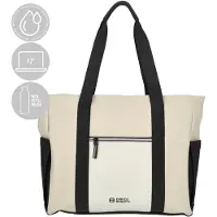 Enrico Benetti Bergen Shopper - Spatwaterdicht - Dames Laptoptas 17 inch - 56008 - Zwart-Beige