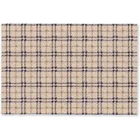 MuchoWow Deurmat 90x60 cm - Droogloopmat Plaid - Patroon - Beige - Zwart - Mat voor binnen - Schoonloopmat - Deurmatten met print - Inloopmat