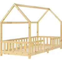 En.casa Kinderbed Sisimiut met uitvalbeveiliging 90x200 cm houtkleurig