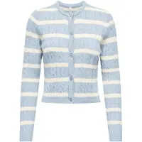 ONLY Gebreid vest 'ONLKATIA' blauw / wit